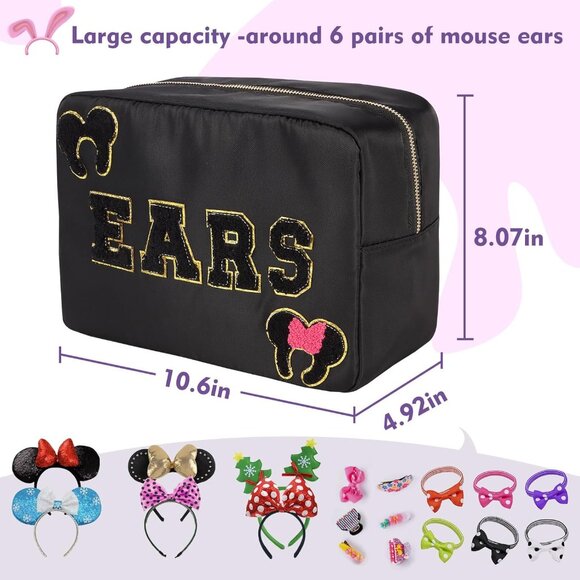 Mouse Ears Holder Organizer Travel Bag Vacation Headband